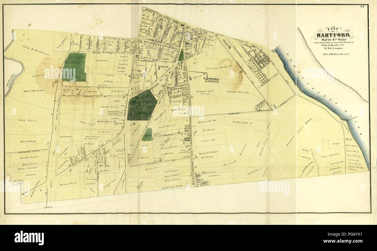 Atlas of Hartford and Tolland counties with a map of Connecticut