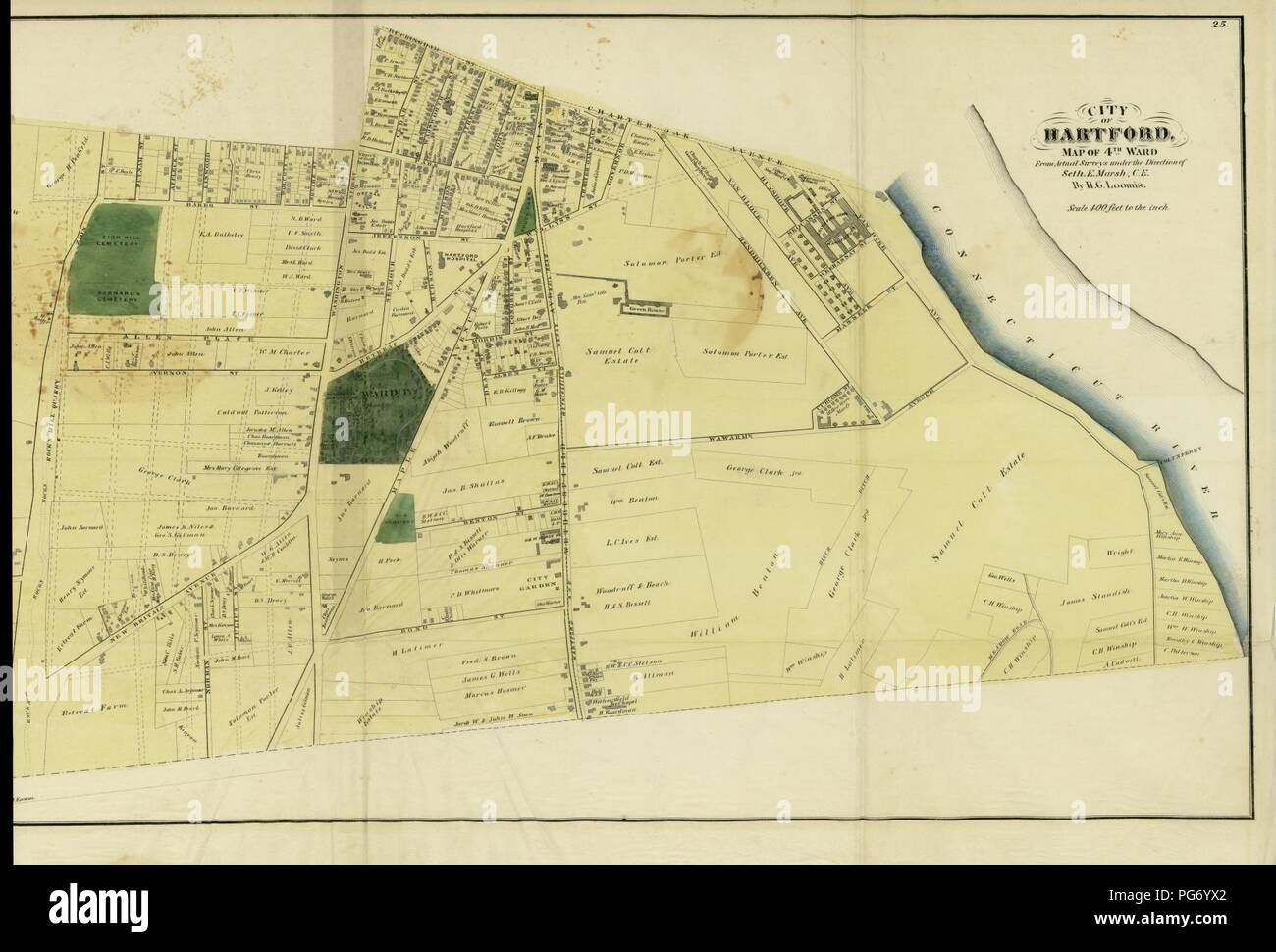 Atlas of Hartford and Tolland counties with a map of Connecticut