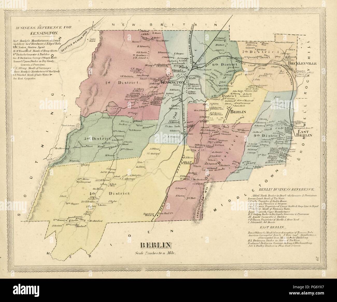 Atlas of Hartford and Tolland counties with a map of Connecticut