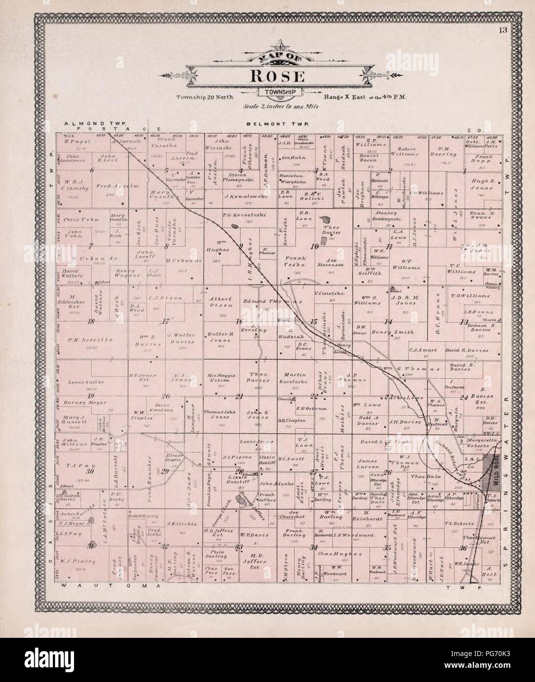 Atlas of Waushara County, Wisconsin containing maps of villages