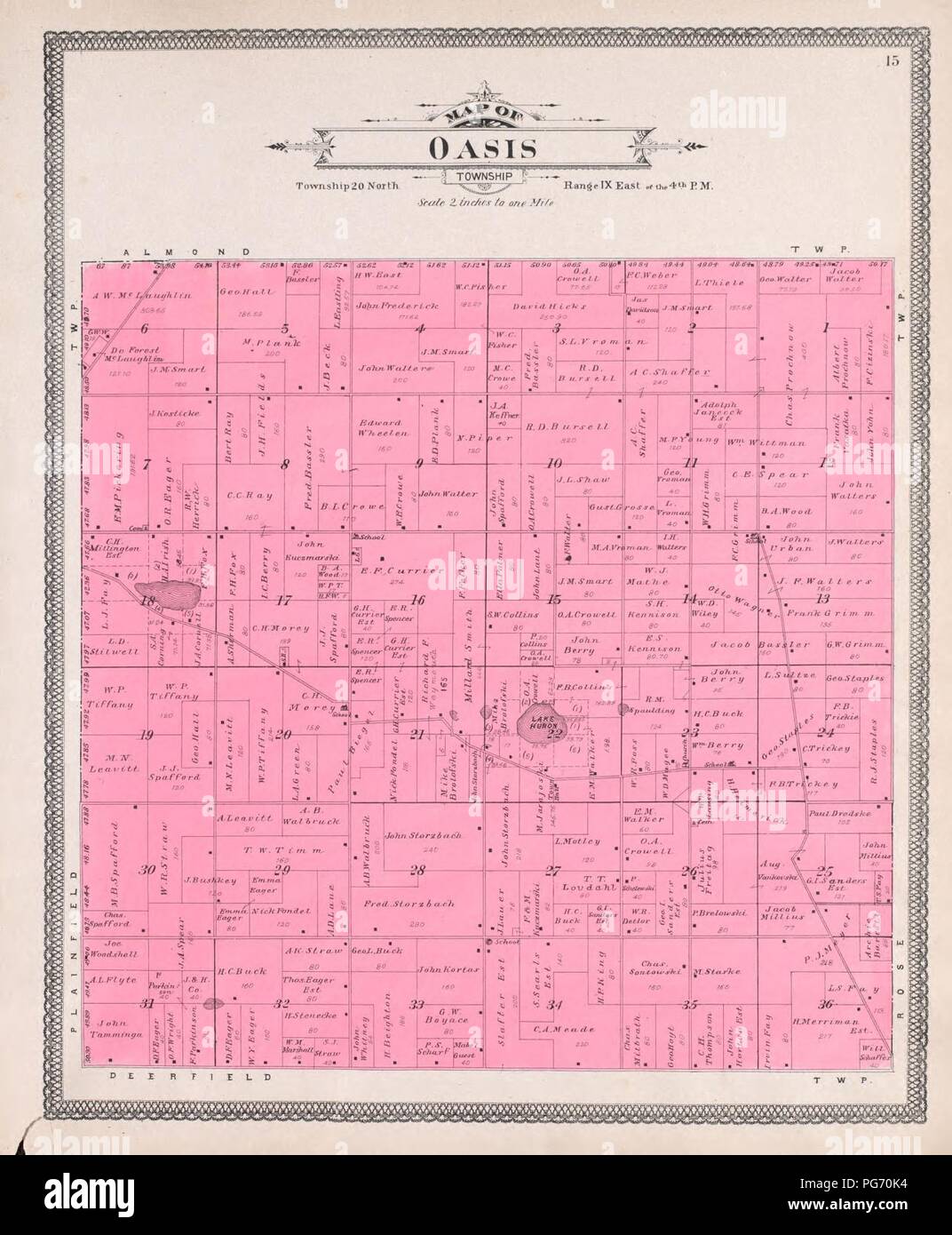Atlas of Waushara County, Wisconsin containing maps of villages