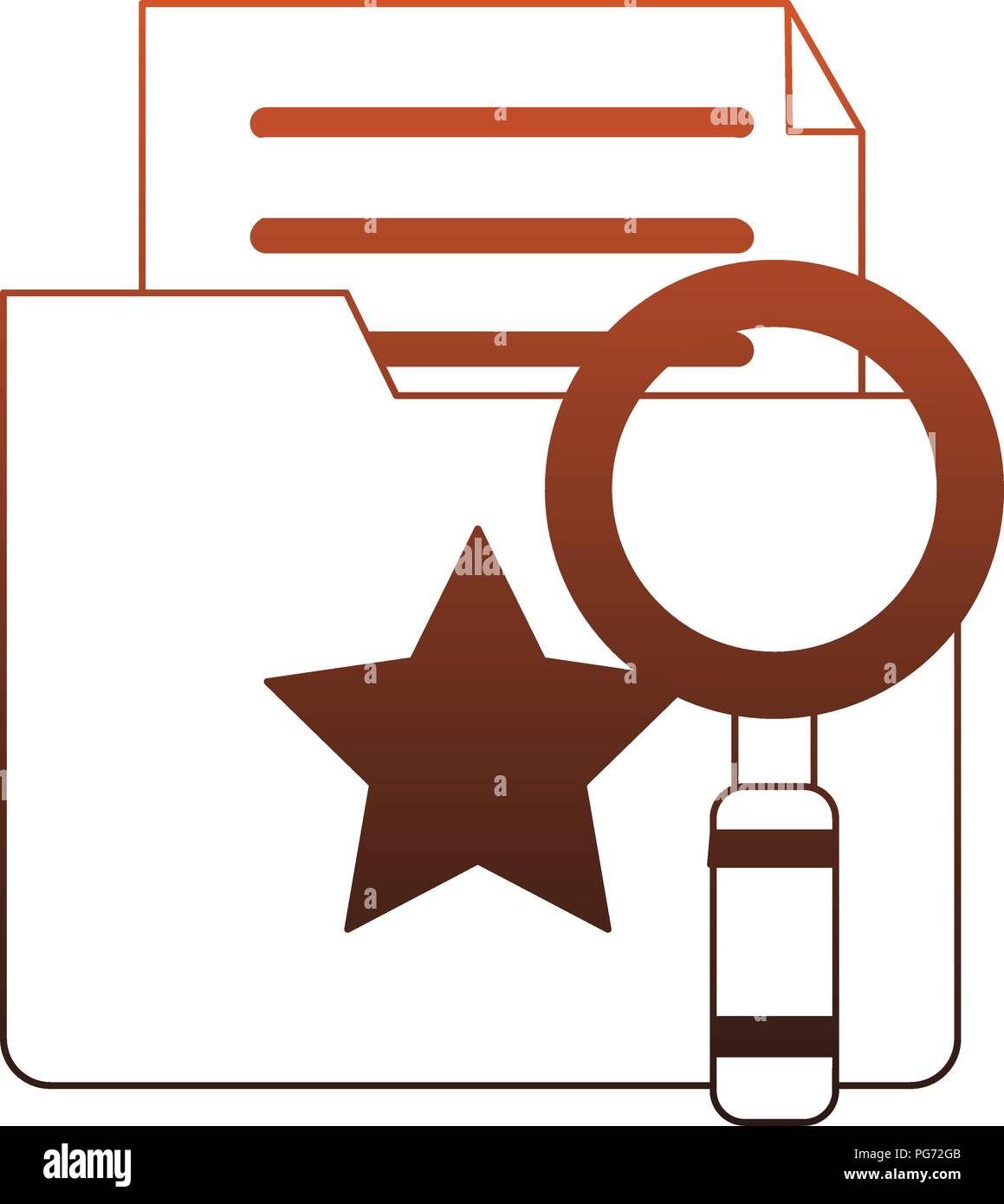 Magnifying glass on folder with documents red lines Stock Vector Image ...