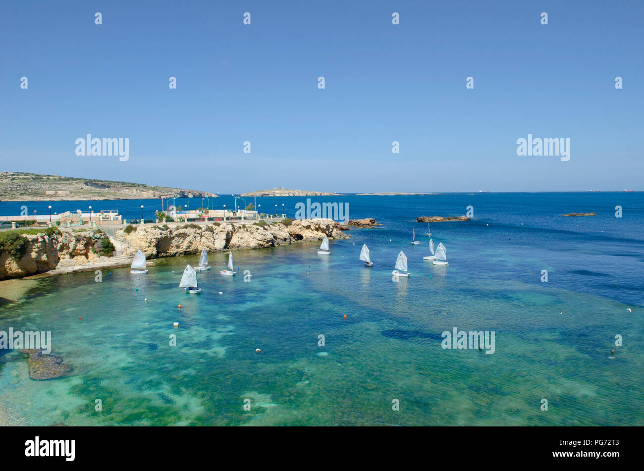 Malta Beach front Valletta City Malta Seascape Stock Photo