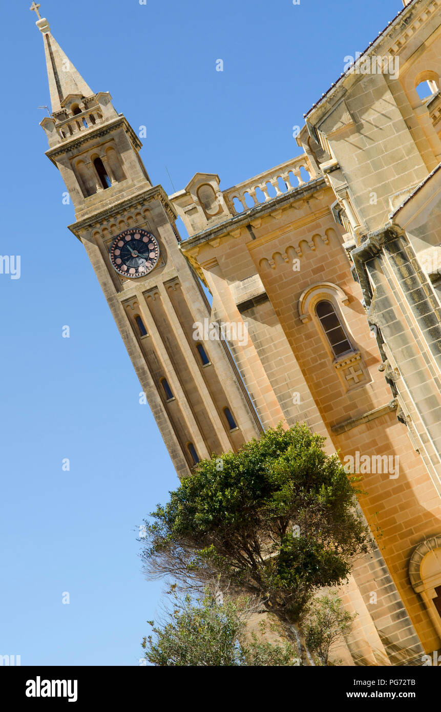 Ta' Pinu Gozo Church Malta Seascape Stock Photo