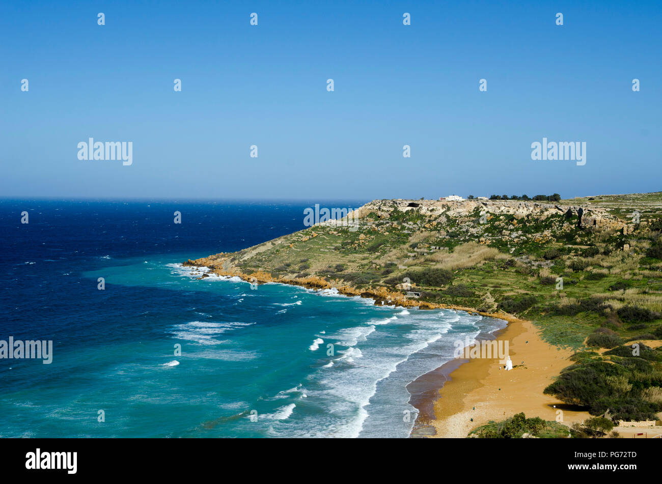 Malta Beach front Valletta City Malta Seascape Stock Photo