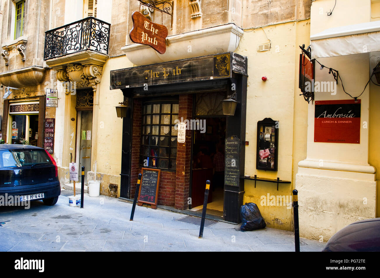 Malta The Pub Oliver Reed Valletta City Malta Seascape Stock Photo