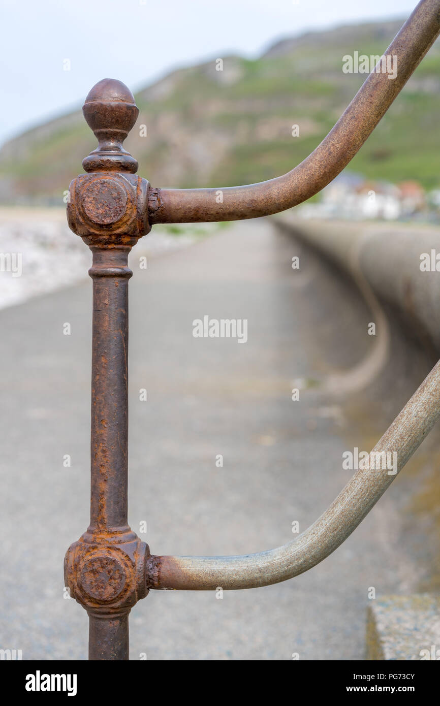Old rusty metal railing Stock Photo - Alamy