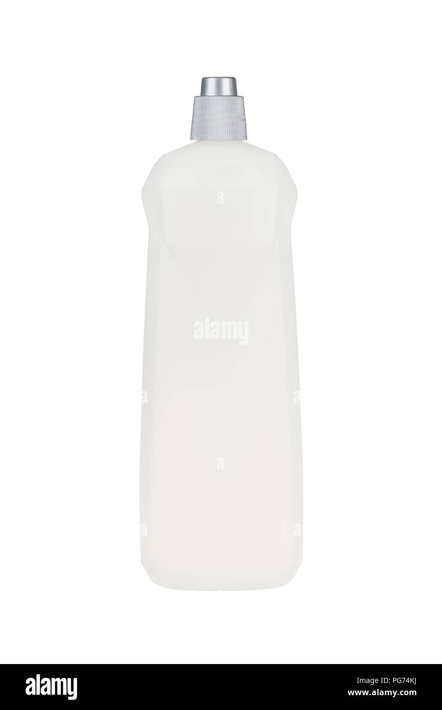 Dishwashing liquid detergent plastic bottle isolated on white