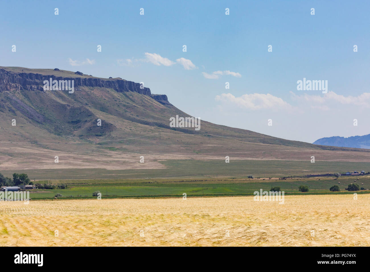 Square Butte is an iconic landmark in Montana, USA Stock Photo