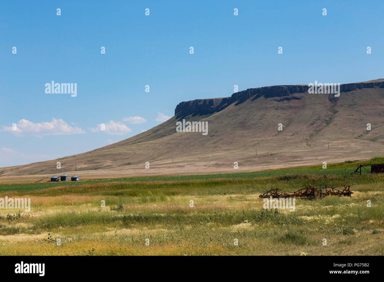 Square Butte is an iconic landmark in Montana, USA Stock Photo