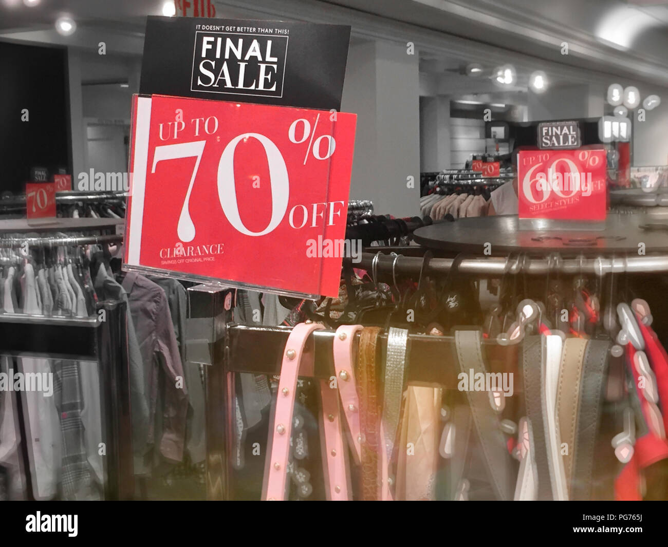 Final Sale Sign at Lord & Taylor, NYC, USA Stock Photo