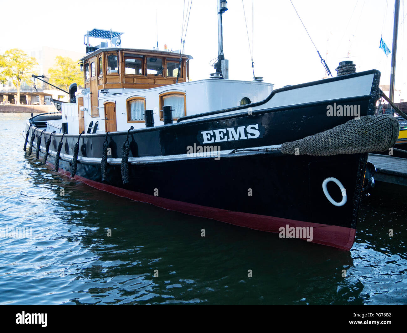 Luxe motor dutch barge, Amsterdam, Netherlands Stock Photo Alamy