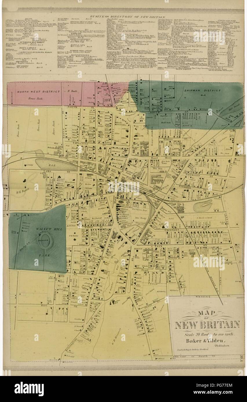Atlas of Hartford and Tolland counties with a map of Connecticut