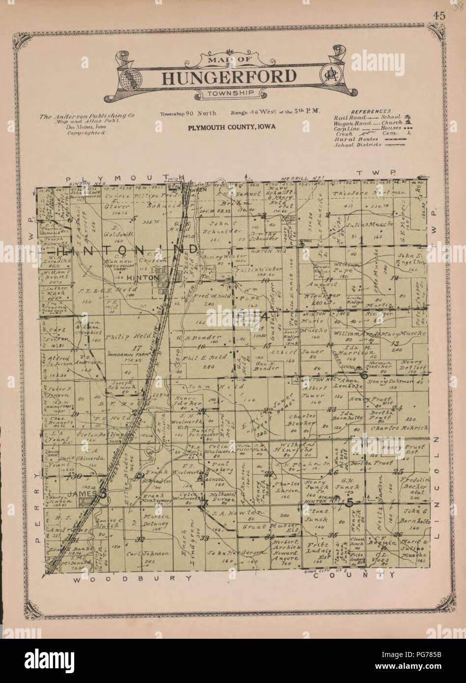 Atlas of Plymouth County Iowa - Atlas Of Plymouth County Iowa Containing Maps Of Townships Of The County Maps Of State United States And World Farmers Directory PG785B 