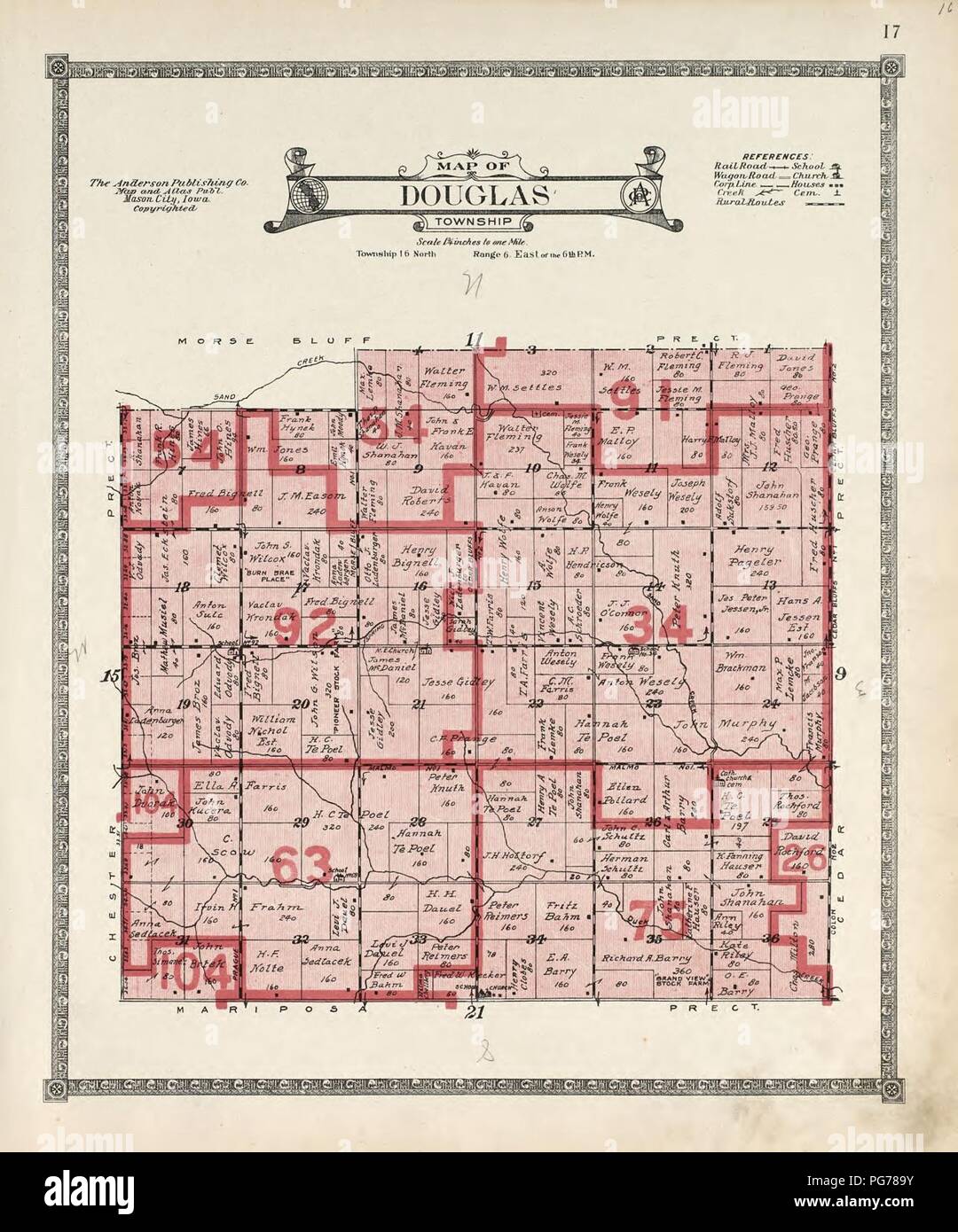 Atlas of Saunders County, Nebraska containing maps of townships of