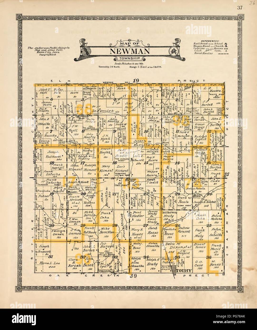 Map Of Saunders County Nebraska Atlas Of Saunders County, Nebraska - Containing Maps Of Townships Of The  County, Maps Of State, United States And World, Farmers Directory, Analysis  Of The System Of U.s. Land Surveys Stock Photo -