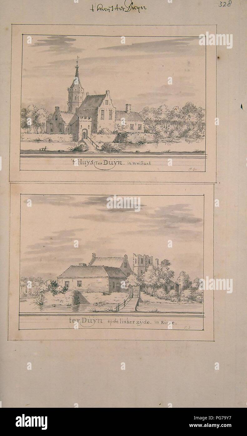 Atlas Schoemaker-ZUIDHOLLAND-DEEL2-1582-Zuid-Holland, 't Huijs ter Duijn. Stock Photo