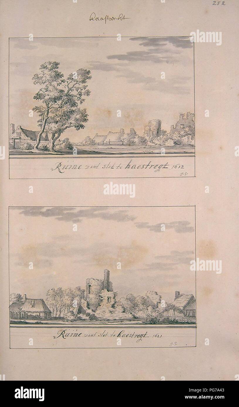 Atlas Schoemaker-ZUIDHOLLAND-DEEL3-1749-Zuid-Holland, Haastrecht. Stock Photo