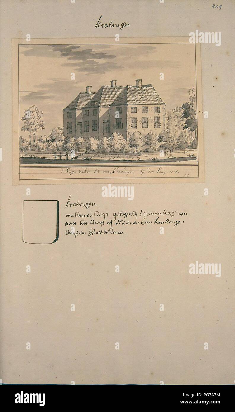 Atlas Schoemaker-ZUIDHOLLAND-DEEL3-1883-Zuid-Holland, Kralingen. Stock Photo