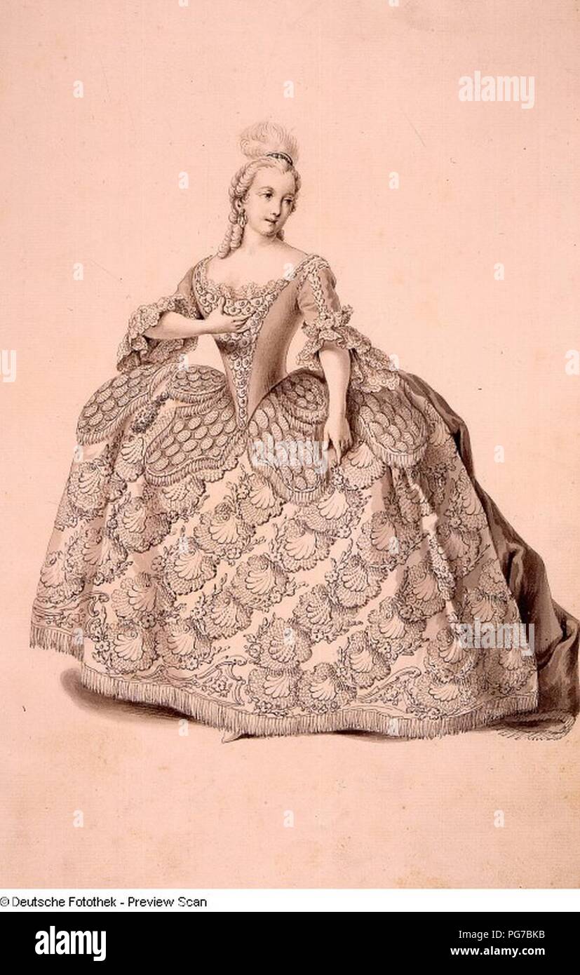Attilio Regolo (Hasse, Dresden 1750) - Faustina Bordoni als Attilia. Stock Photo