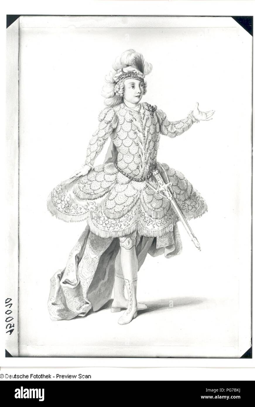 Attilio Regolo (Hasse, Dresden 1750) - Regina Mingotti als Publio. Stock Photo