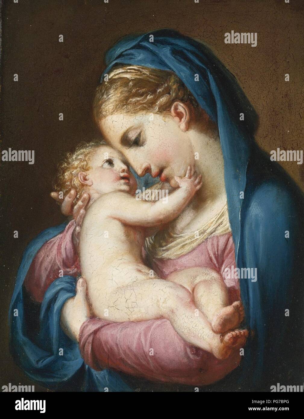 Attributed to Antonio Cavallucci The Madonna Embracing the Christ Child. Stock Photo