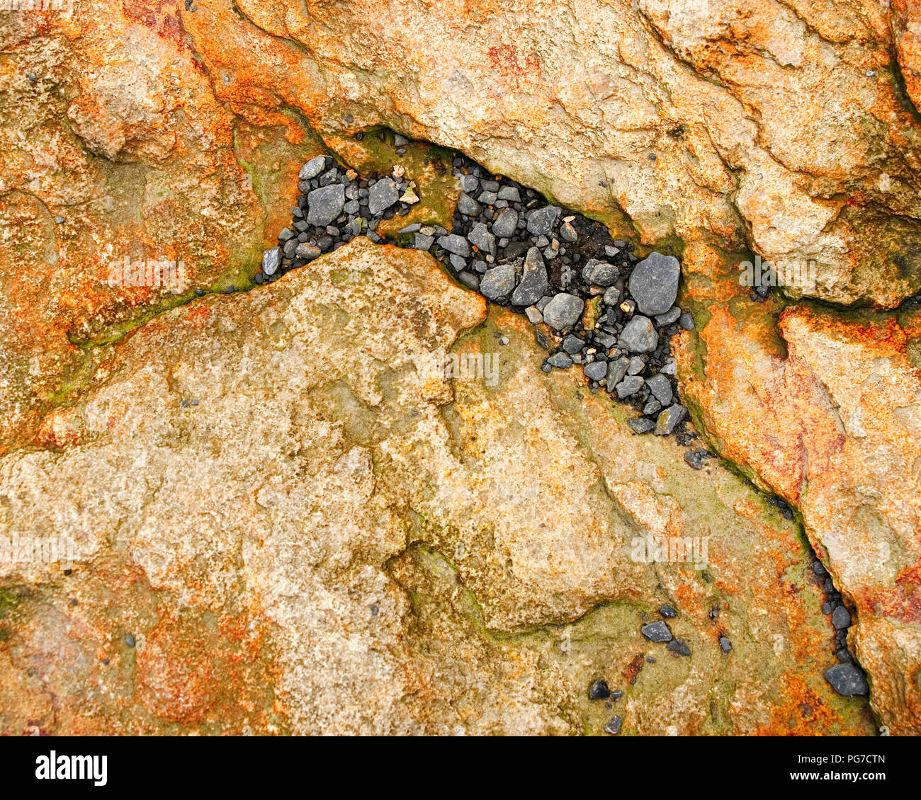 Details of patterns and colours in rock Stock Photo