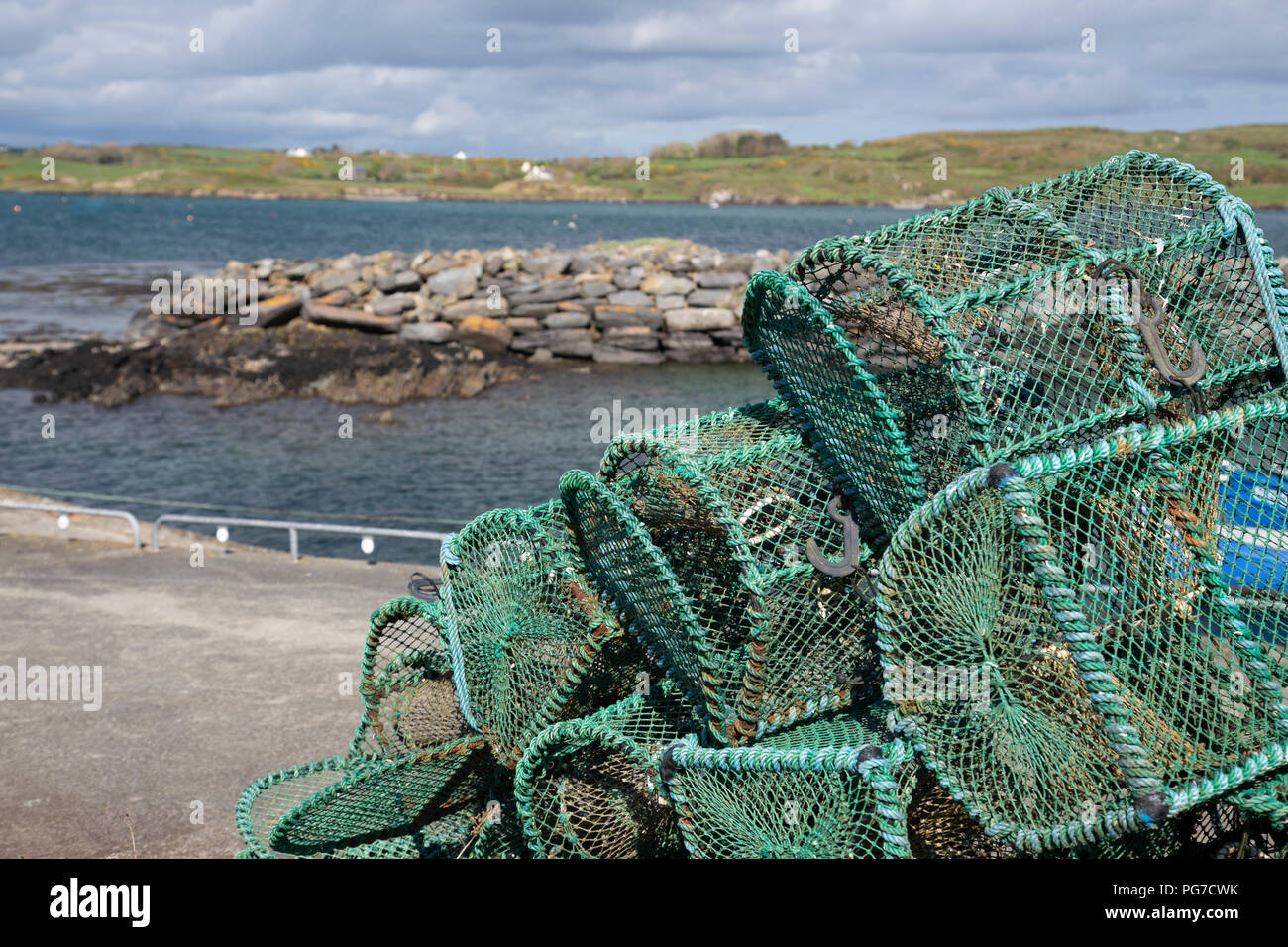 Lobster pots on the quayside at Roaring Water Bay on the west coast of