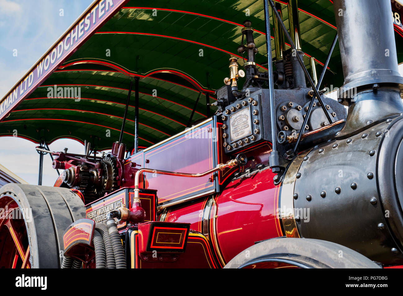 Burrell traction engine at a steam fair in England Stock Photo