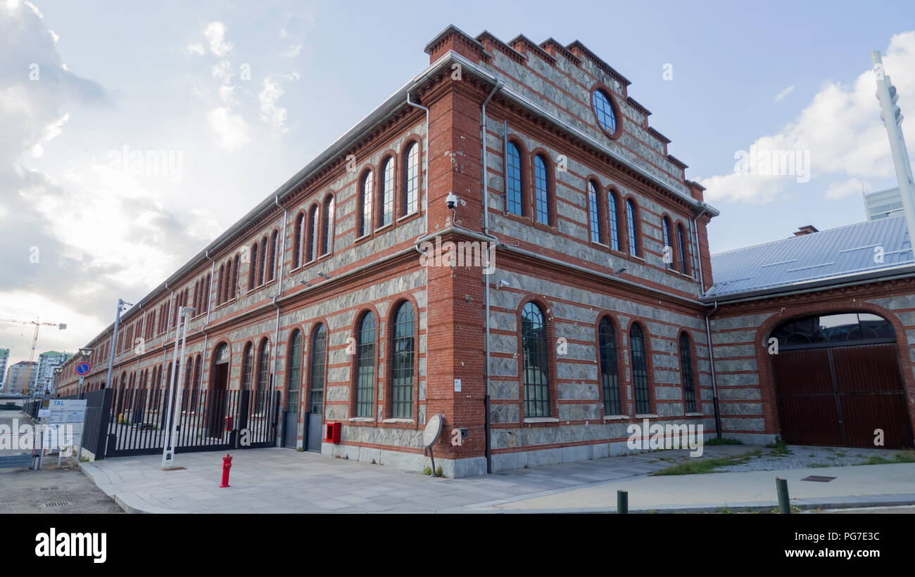 August 2018: Former railway workshop, currently the seat of the Turin Polytechnic and the new district of arts and research of the CRT Foundation. Aug Stock Photo