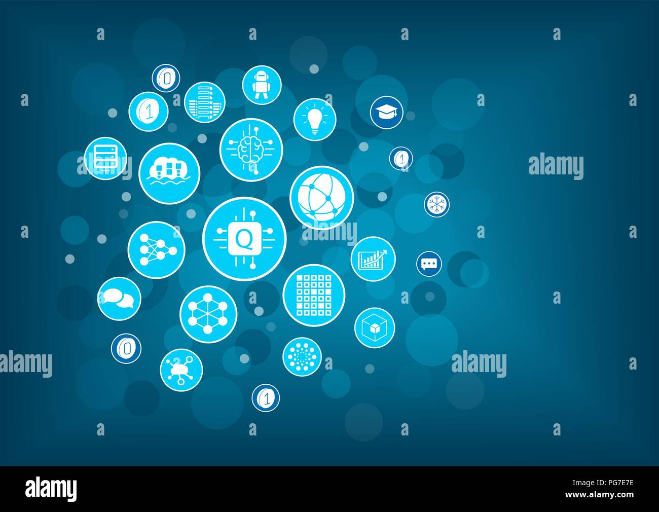 Quantum computing vector illustration as example for digital innovation ...