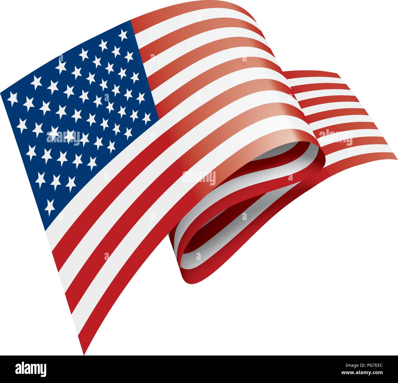 USA flag, vector illustration on a white background Stock Vector Image ...