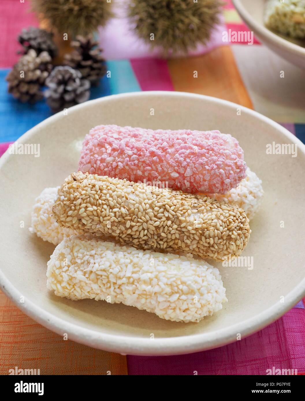 Korean traditional cookie yugwa, Hangwa Stock Photo Alamy