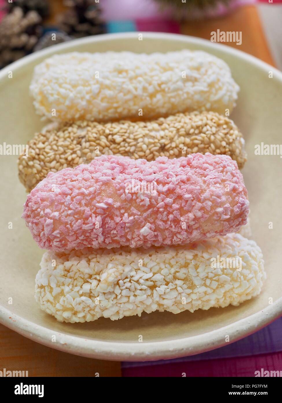 Korean traditional cookie yugwa, Hangwa Stock Photo Alamy