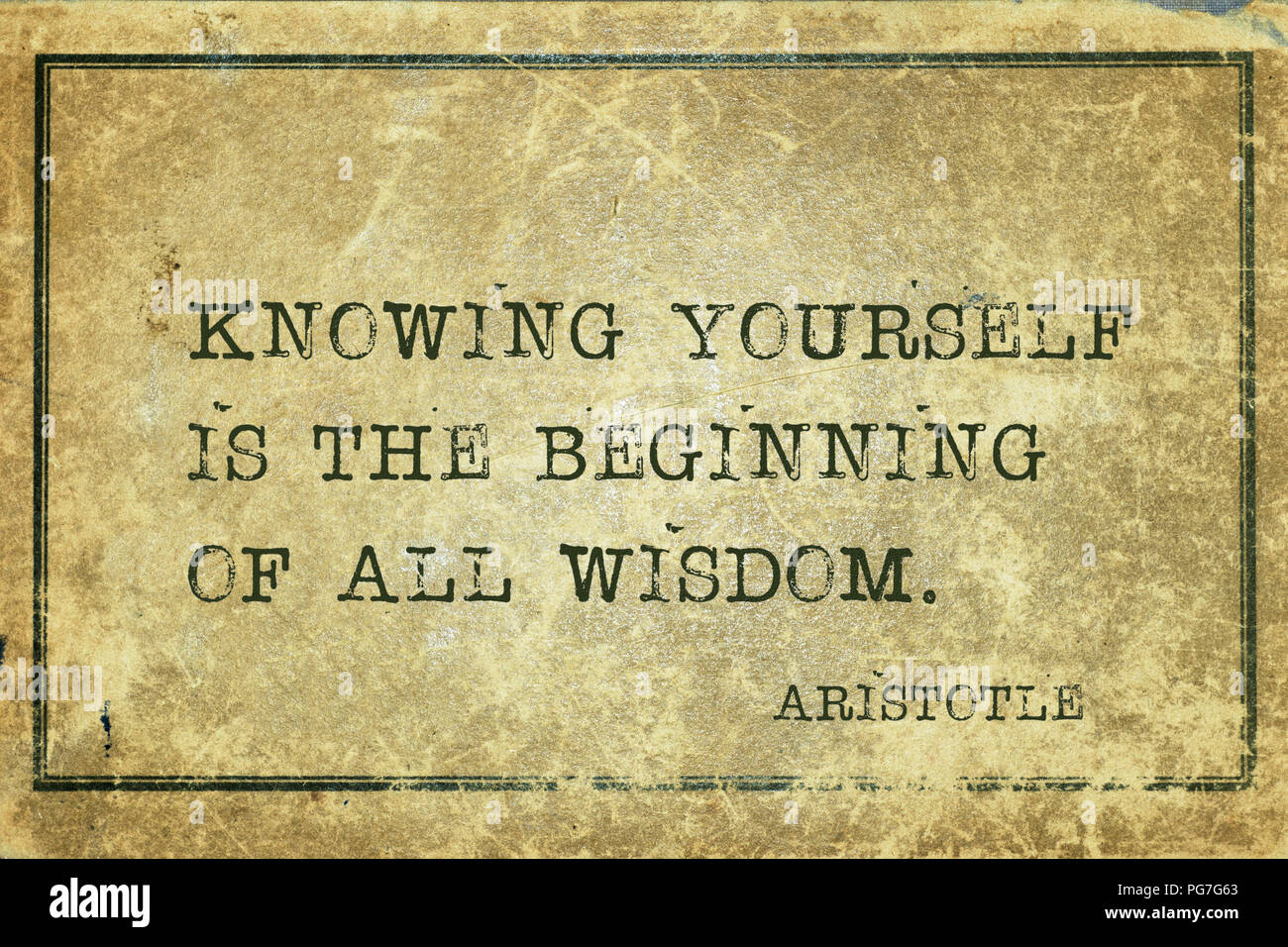 Knowing yourself is the beginning of all wisdom ancient Greek philosopher Aristotle quote