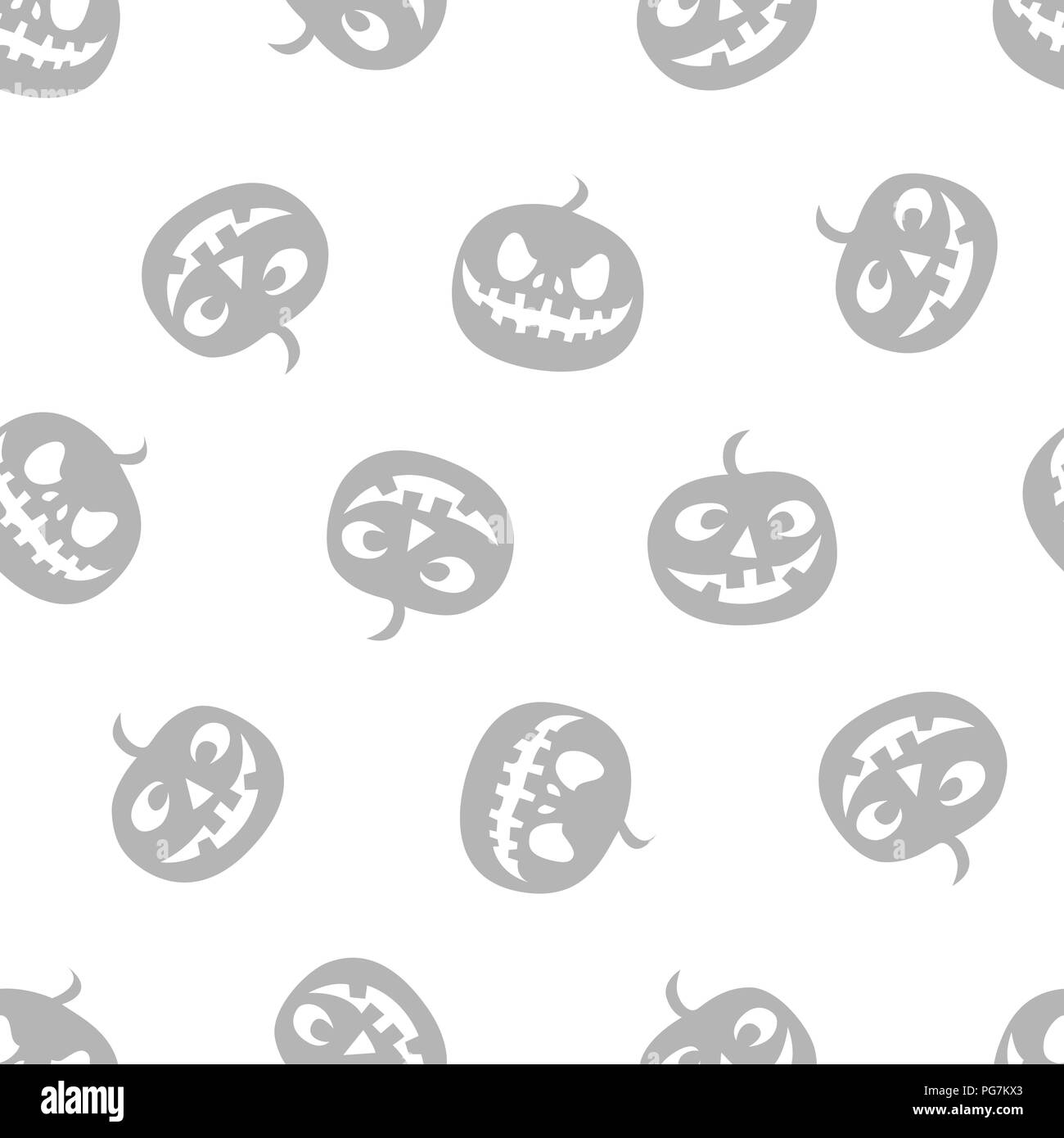 Pattern of pumpkins. Haloween pattern. Grey vector illustration. Stock Vector