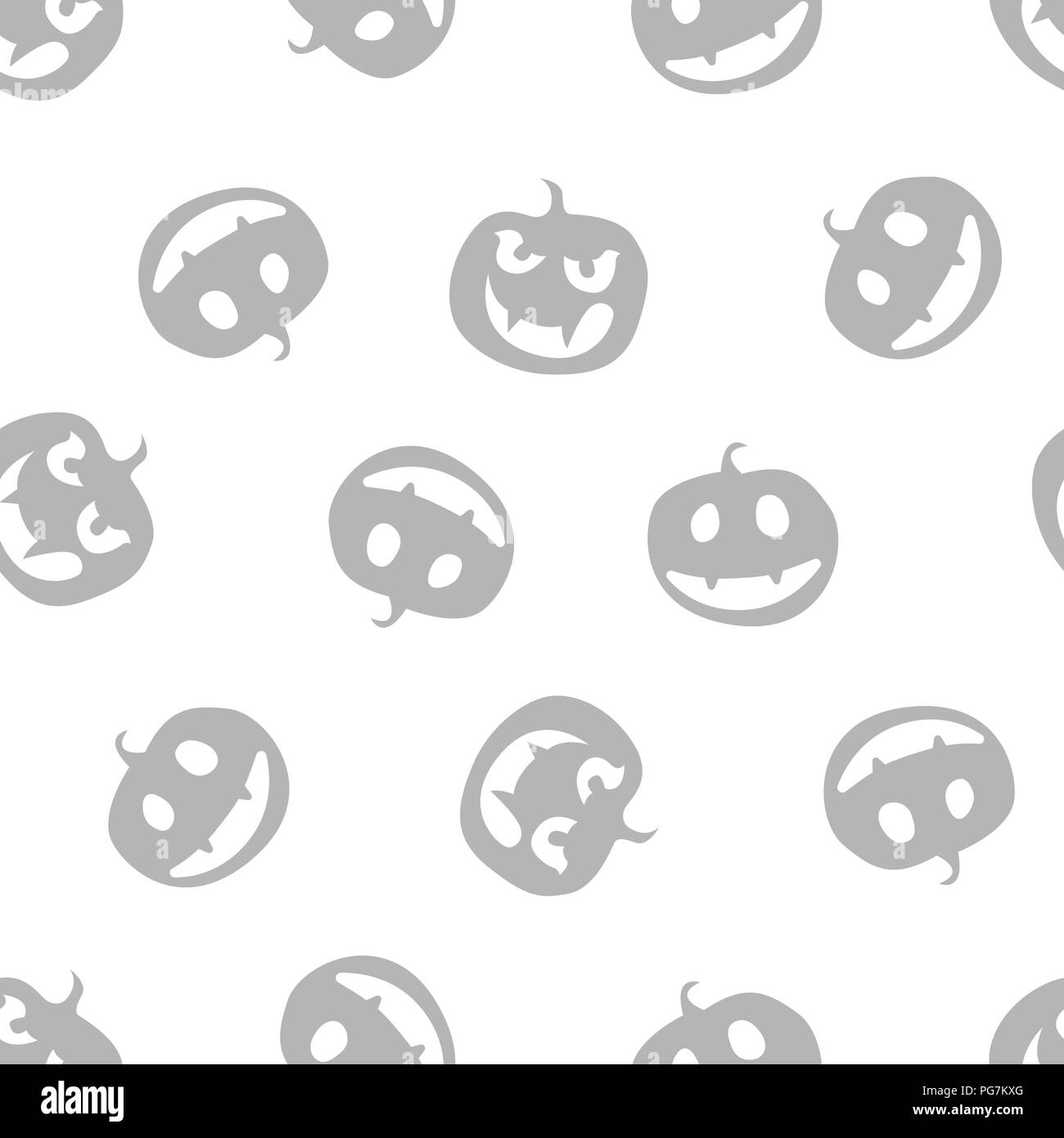 Grey pattern of haloween pumpkins. Vector illustration. Stock Vector