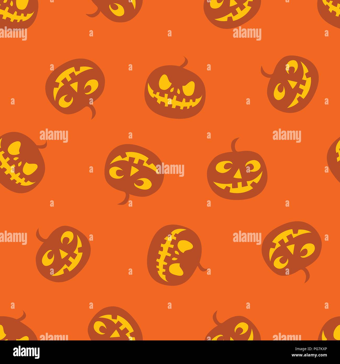 Pattern of pumpkins. Haloween pattern. Color vector illustration. Stock Vector