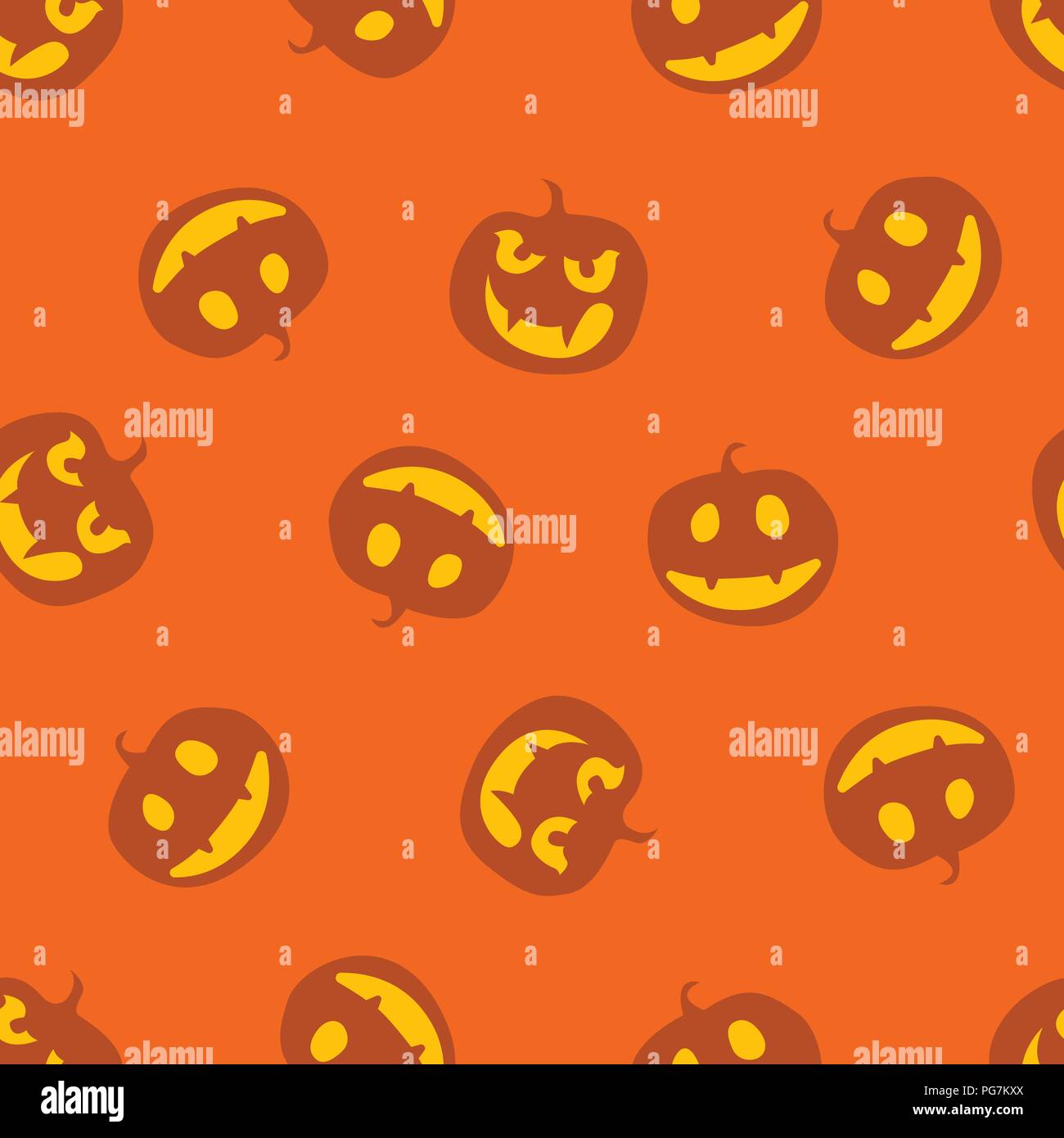 Pattern of haloween pumpkins. Color vector illustration Stock Vector ...
