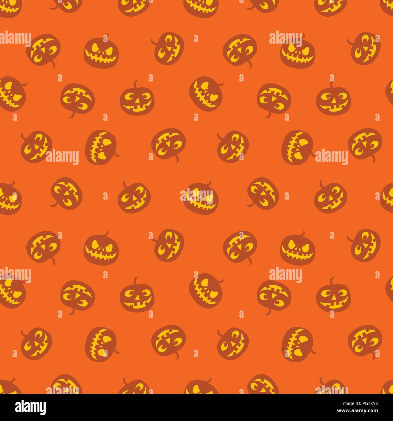 Seamless pattern of pumpkins, haloween. Vector illustration. Stock Vector