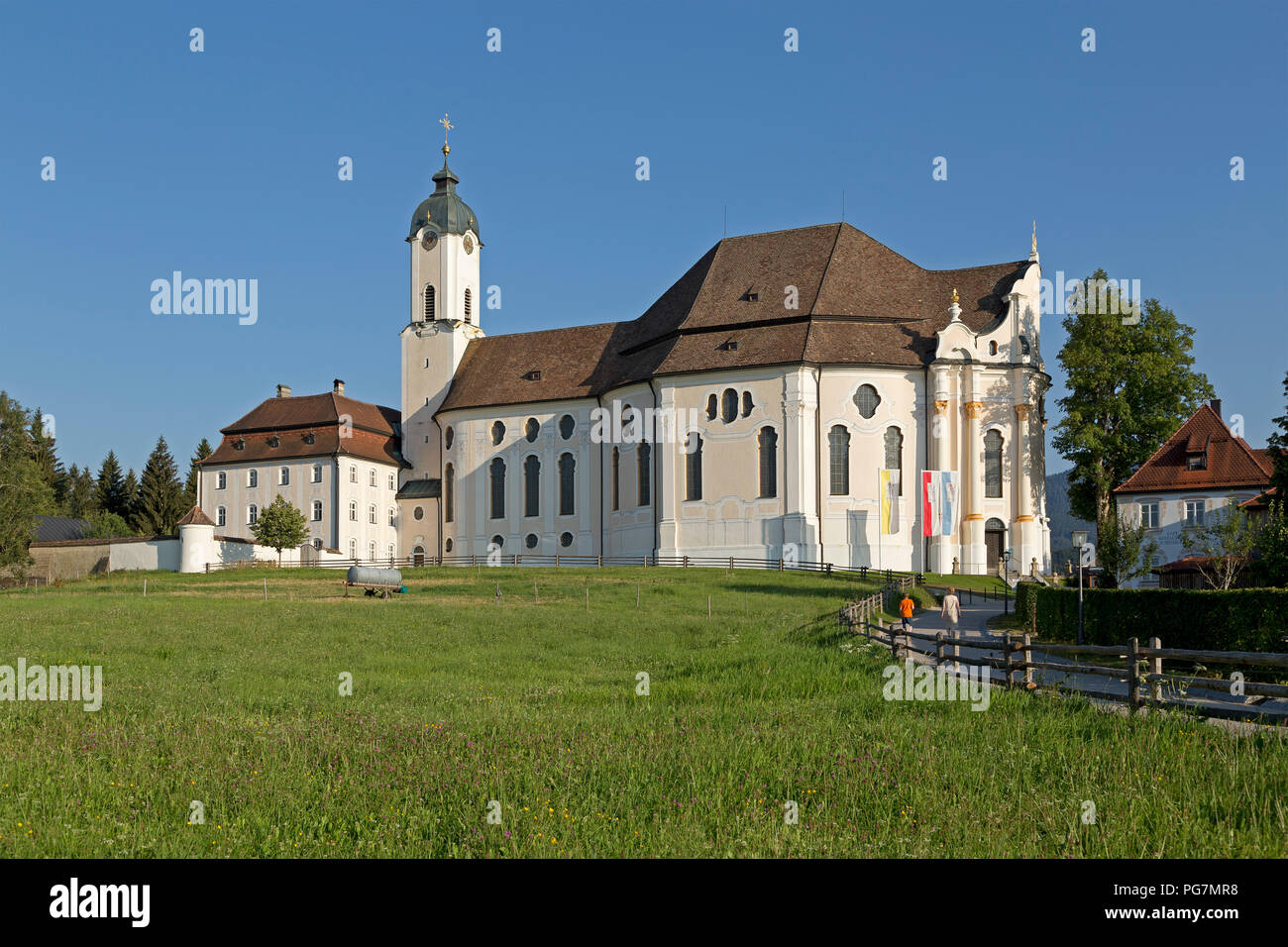 Wieskirche (Pilgrimmage Church of Wies) near Steingaden, Allgaeu, Bavaria, Germany Stock Photo
