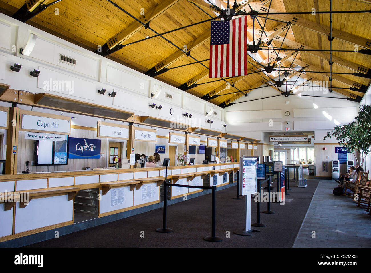 Martha's Vineyard, Massachusetts. Inside Martha's Vineyard Airport (MVY), a public airport