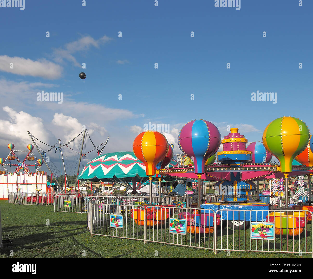 Geddes, New York, USA. August 23, 2018. Children's ride area on the west end of the New York