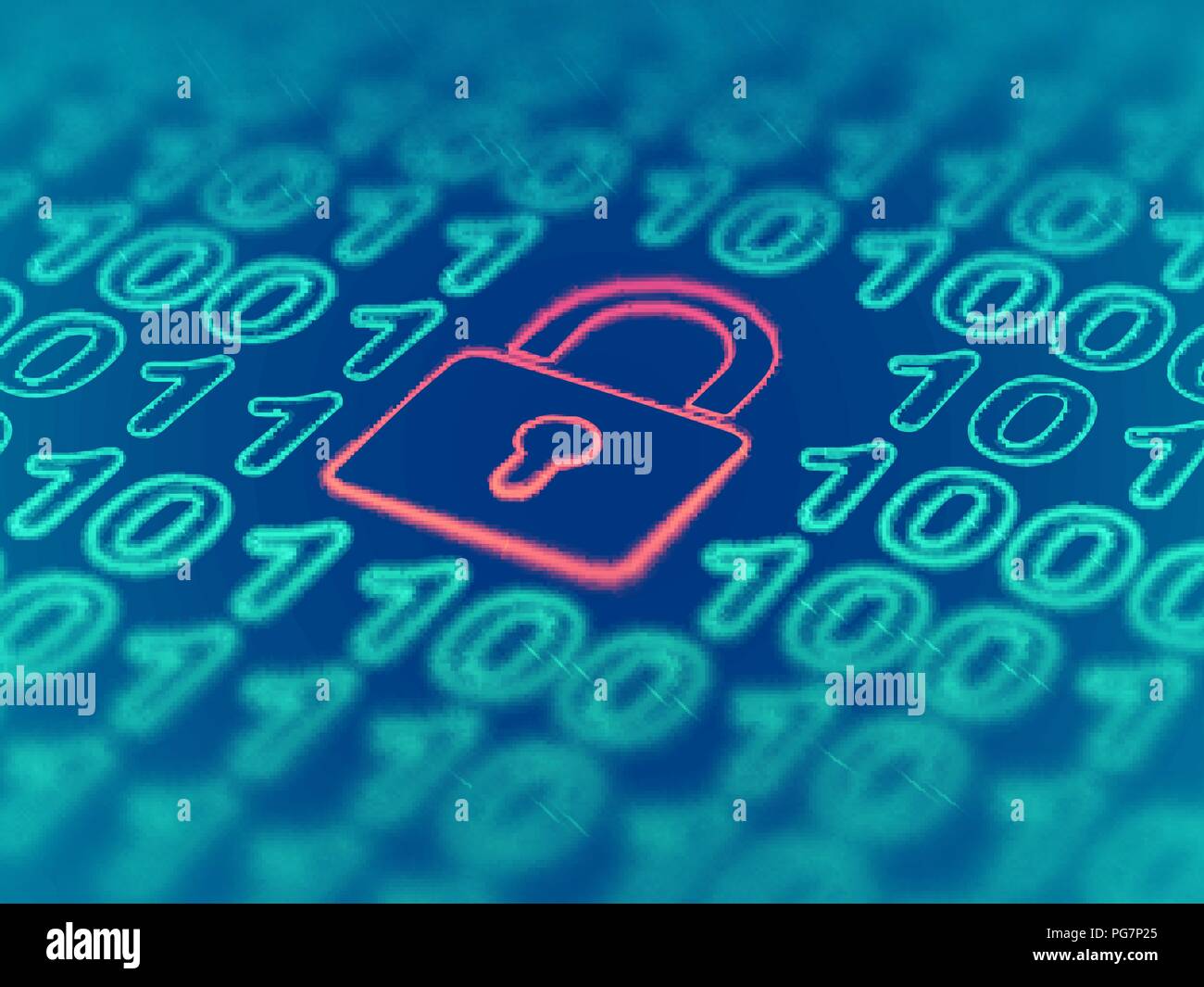 Data secure concept: padlock on binary code background. EPS 10 vector ...