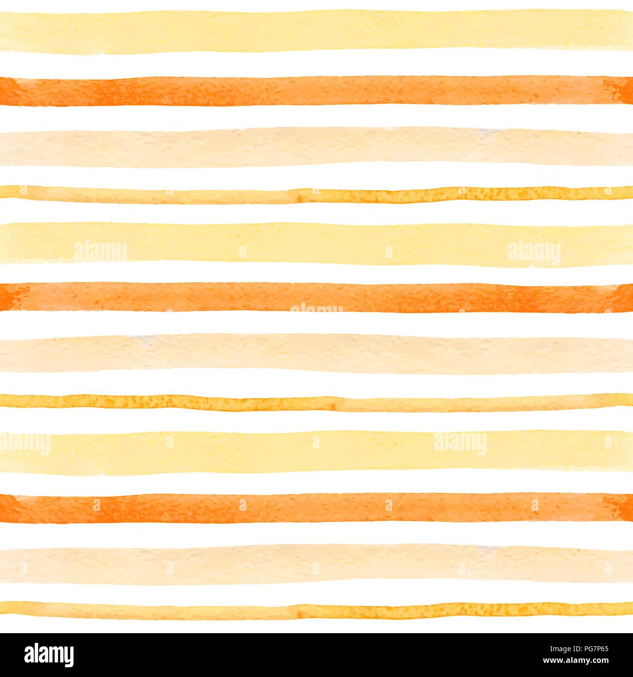 Watercolor striped seamless pattern with yellow and orange lines on a ...