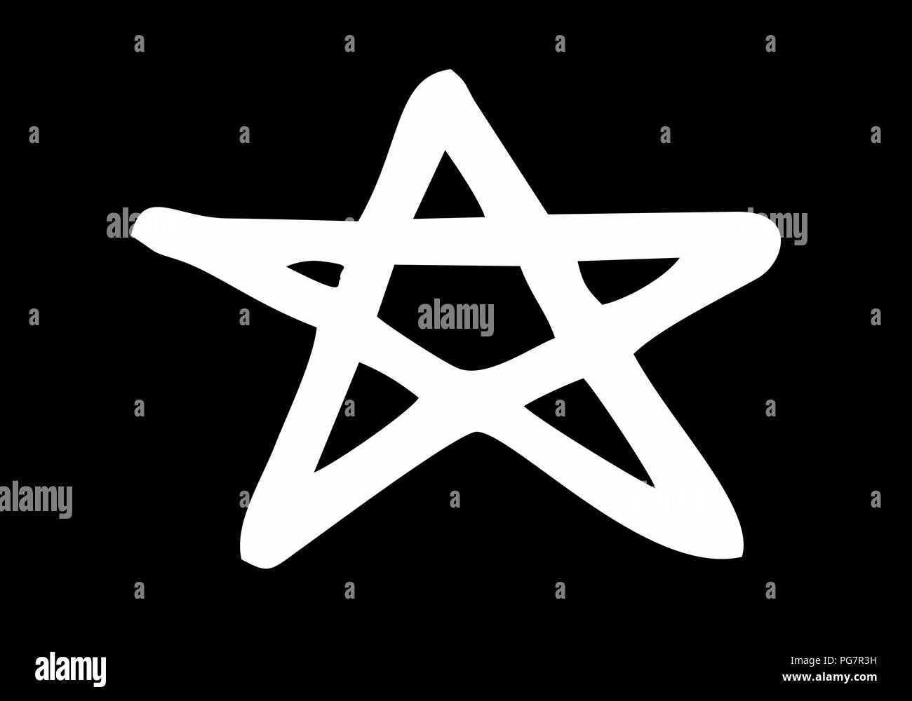 Five pointed star illustration Stock Vector