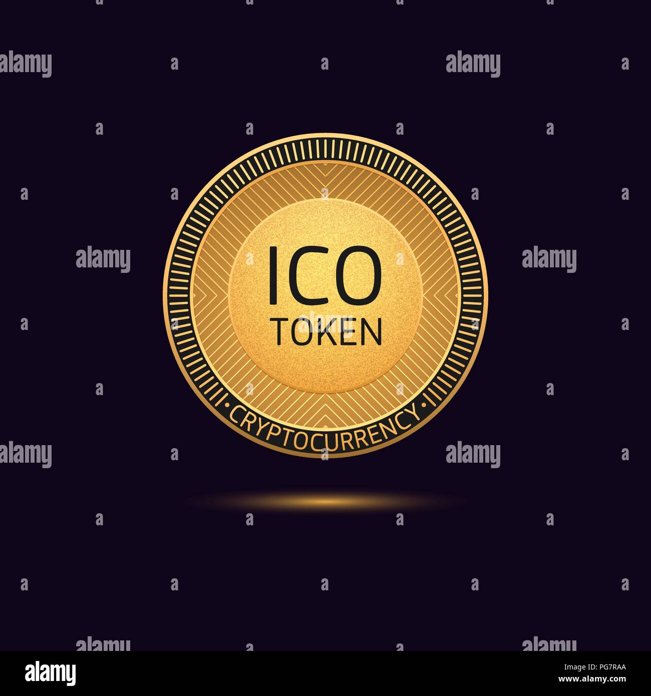 Cryptocurrency golden Coin in Blockchain technology. Vector illustration,  logotype or concept of Digital Cryptocurrency Token for Initial Coin  Offerin Stock Vector Image & Art - Alamy