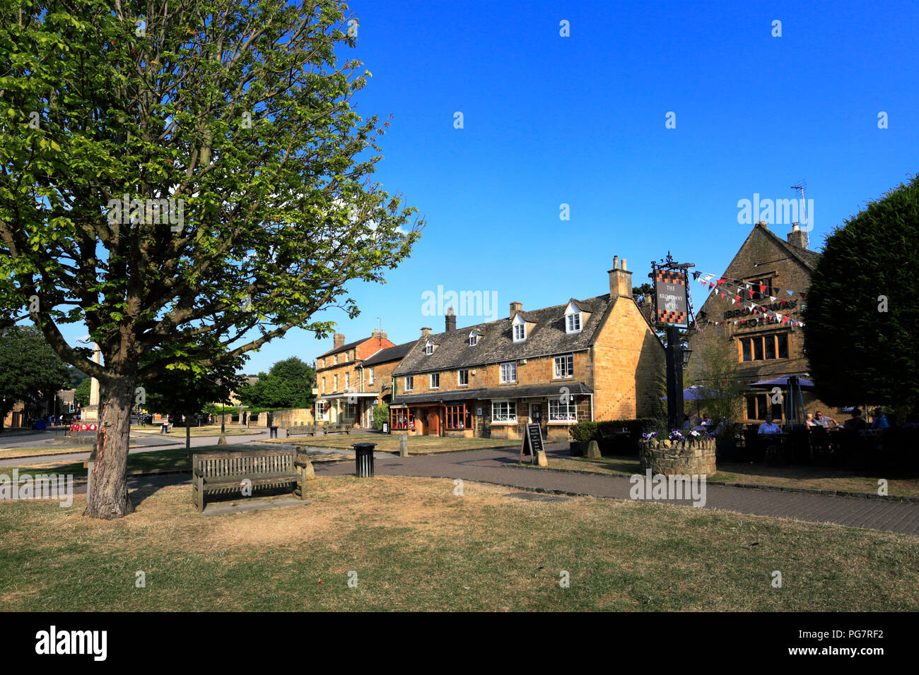 Street scene at Broadway village ,Worcestershire, England, UK Stock Photo