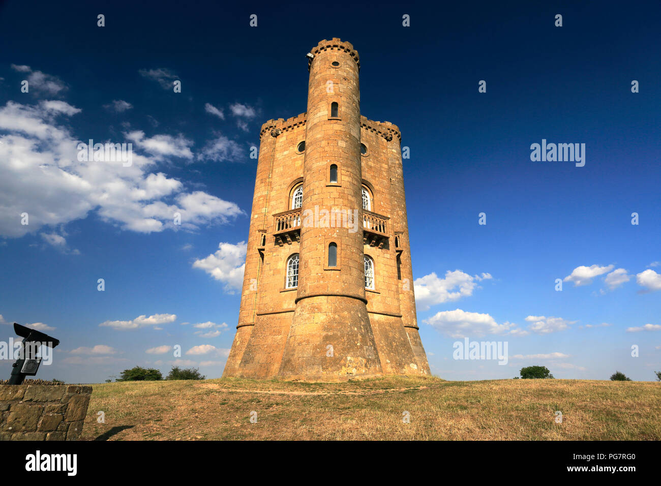 Summer view of Broadway Tower, Broadway village ,Worcestershire, England, UK. Stock Photo
