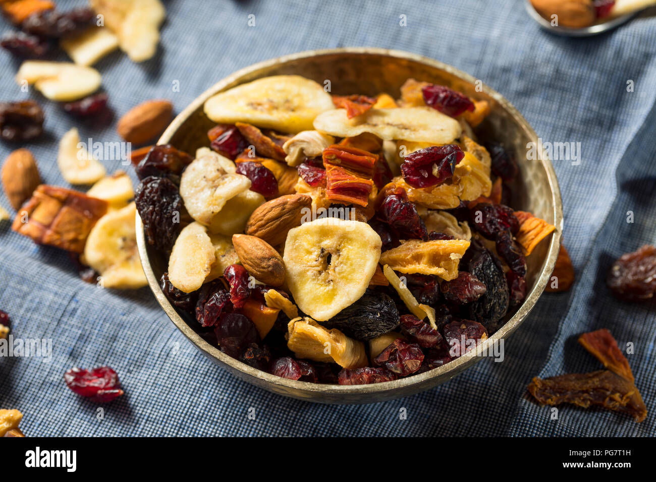 Organic Dried Fruit Trail Mix with Cherries and Bananas Stock Photo Alamy